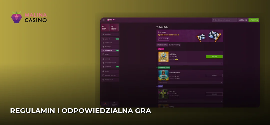 Regulamin i Odpowiedzialna Gra