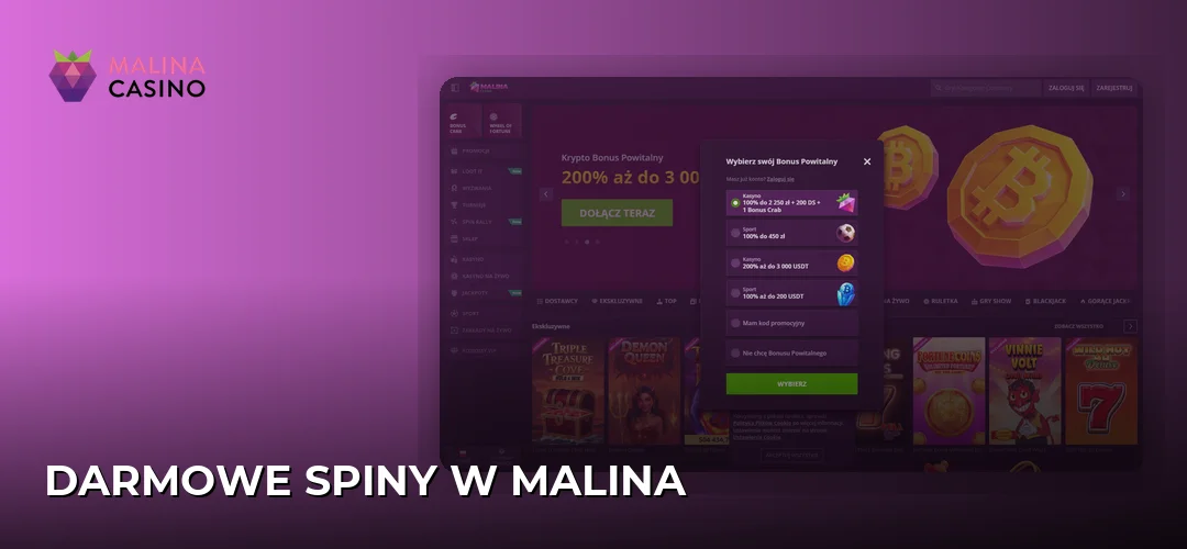 Zrzut ekranu strony Malina