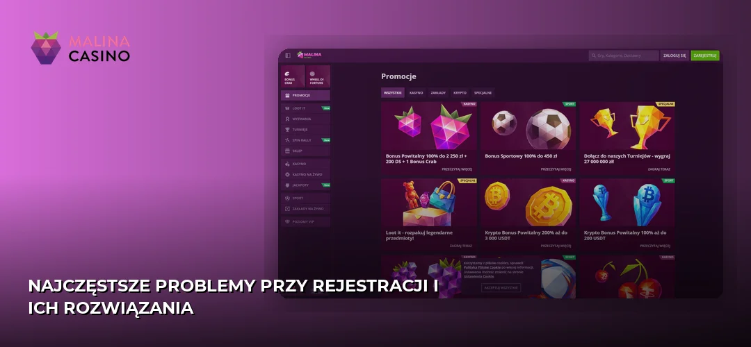 Zrzut ekranu strony Malina