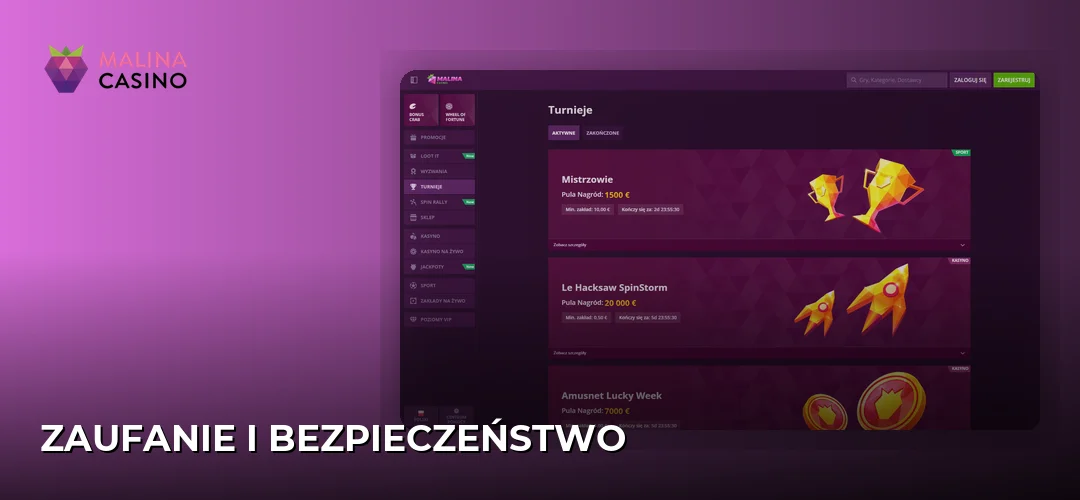 Zrzut ekranu strony Malina
