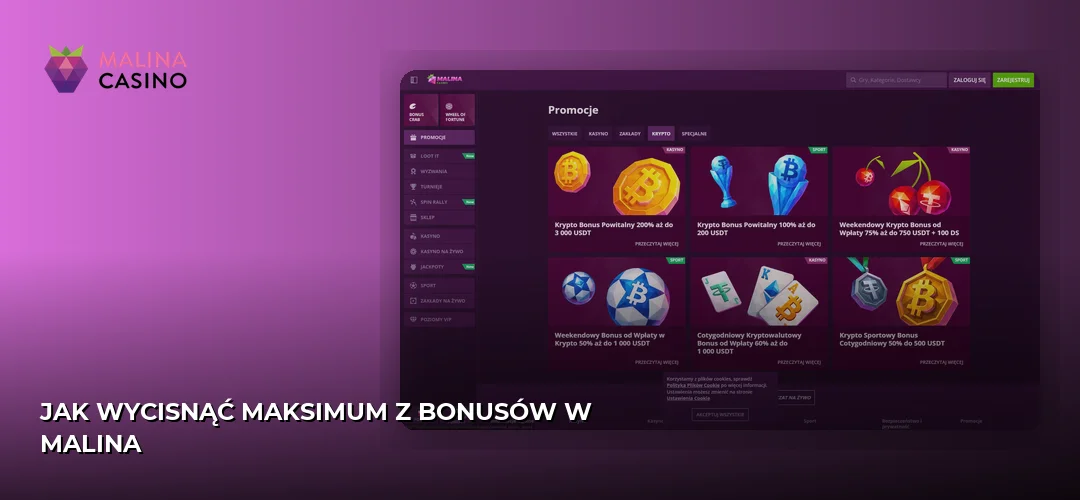 Zrzut ekranu strony Malina
