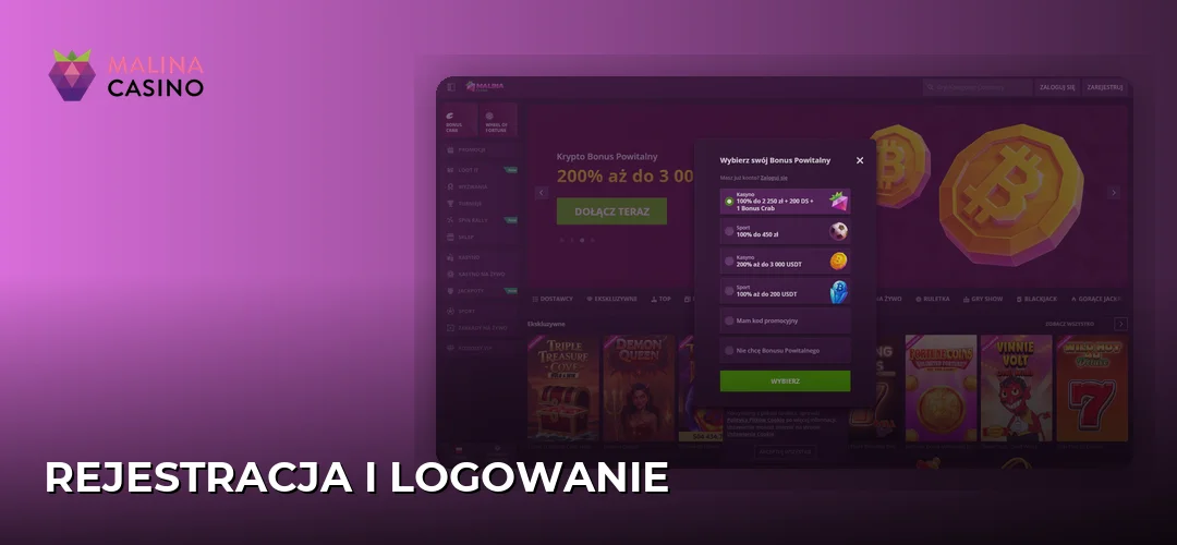 Zrzut ekranu strony Malina